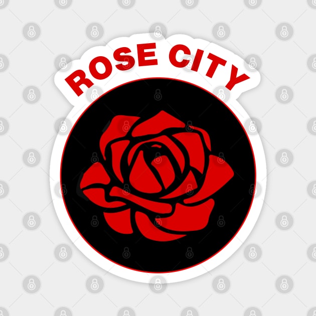 Rose City ANTIFA symbol / red Magnet by vlada123