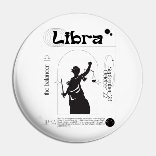 Libra Zodiac Sign Personality Card Pin