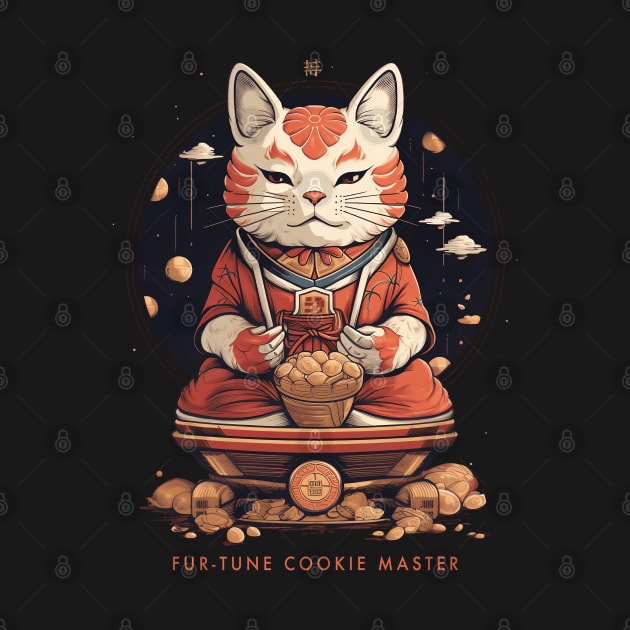 Fortune Cookie Master Asian Cat by origato