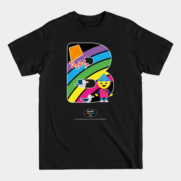 Initial B Charlie's Colorforms City - Charlies Colorforms City - T-Shirt Initial B Charlie's Colorforms City - Charlies Colorforms City - T-Shirt