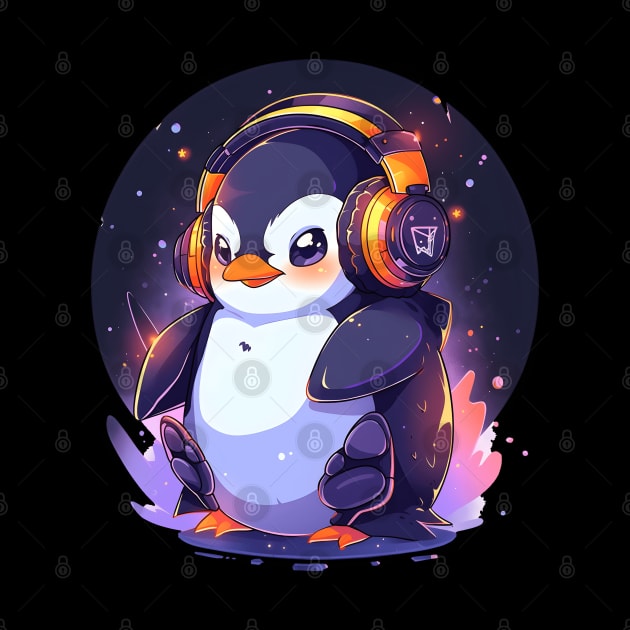 Cool Penguin With Headphones by pako-valor