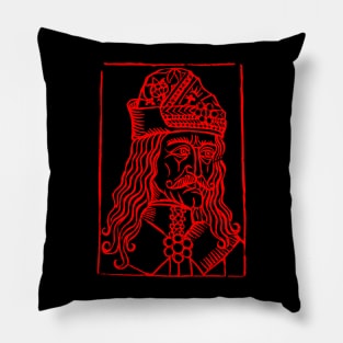 Medieval Vlad Tepes Woodcut Pillow