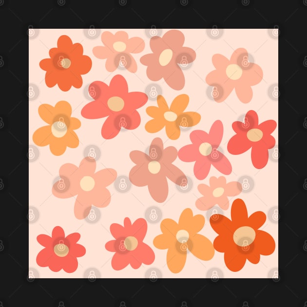 Groovy 70s Retro Mod Flowers by troman479