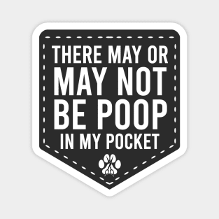 Dog Groomer Poop Pocket, Grey and White Magnet