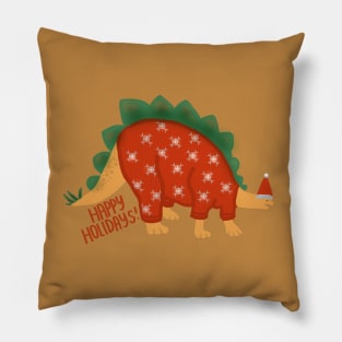 Christmas Stegosaurus Pillow