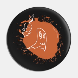 Scary Halloween ghost with a candle Pin