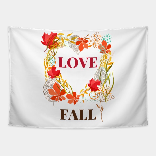 Love fall Tapestry by Ken Adams Store