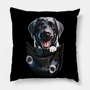 Funny Black Labrador In Pocket Pillow