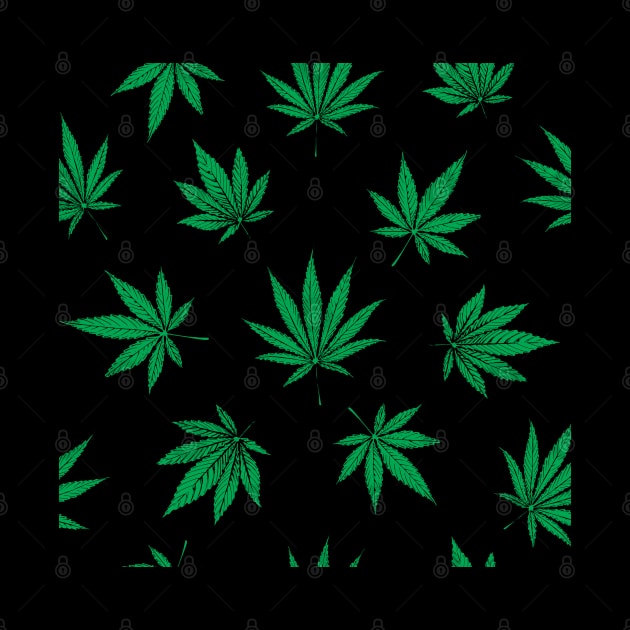 Marijuana leaves pattern by peace and love