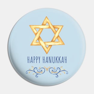 Hanukkah Watercolor A Pin