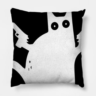 Pew Pew Madafakas Cat Crazy Vintage Funny Cat Owners Cat Lovers Pillow