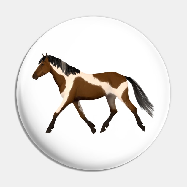 Skewbald horse trotting Pin by Shyflyer