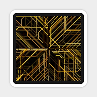 Random Line Patterns in Yellow and Black Magnet