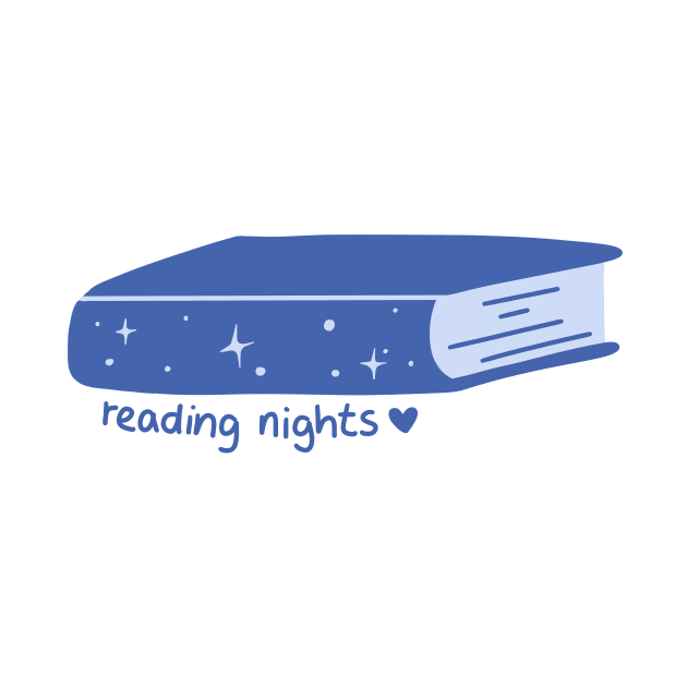 reading nights blue, magic book with stars for readers by loulou-artifex