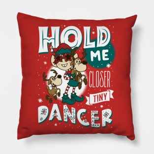 Tiny Dancer - Vintage Cartoon Christmas Elf - Musical Elfton John Pillow