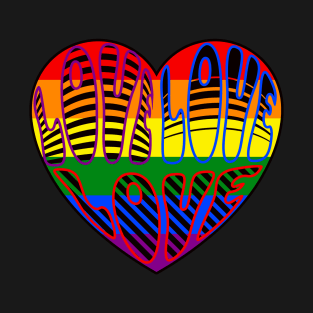 Love Love Love - Rainbow Heart Diversity Pride T-Shirt