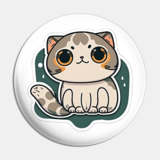 Adorable Scottish Fold Cat Sticker - Cute Kitten Pin