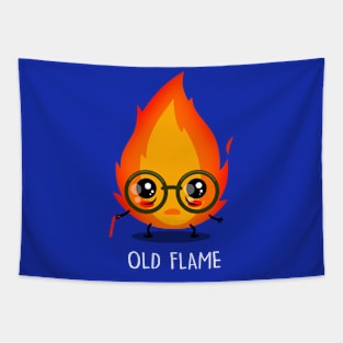 Funny Cute Original Old People Kawaii Fire Flame Clever Pun Tapestry