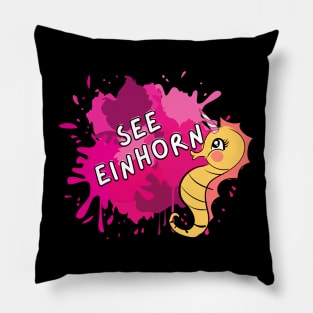 See Einhorn Comic Süß Witzig Seepferdchen Tier Pillow