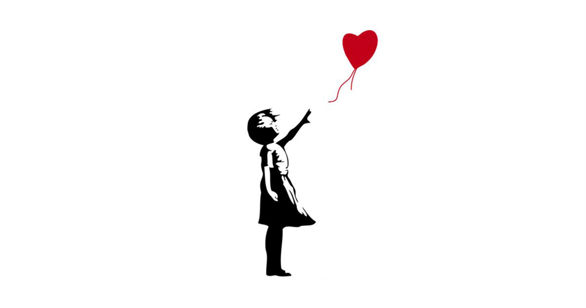 Девочка с шариком мем Banksy Girl with Red Heart Balloon - Streetart - Funda Para Móviles TeePublic MX