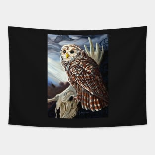 Hard Wisdom Owl Tapestry