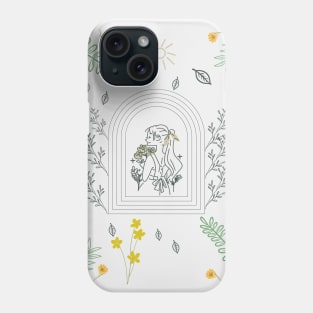 Art outline princess flower Phone Case