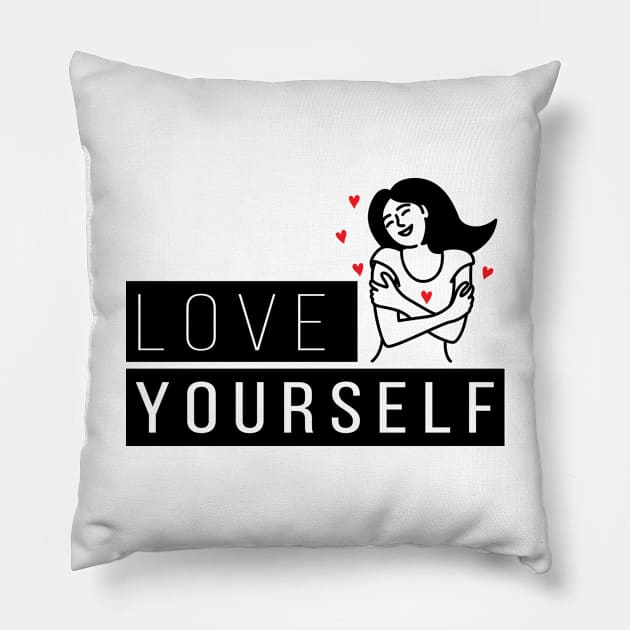 Love Yourself Pillow by ThyShirtProject - Affiliate