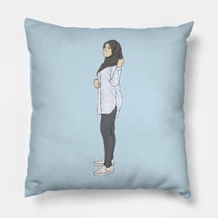 Hijab Girl Blue Sky Outfit Pillow