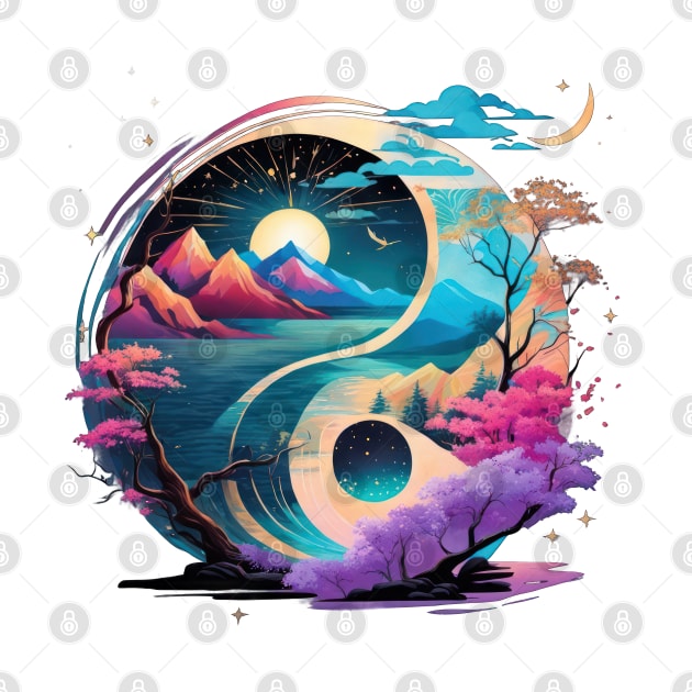 Yin Yang Mountain Mirage by TooplesArt