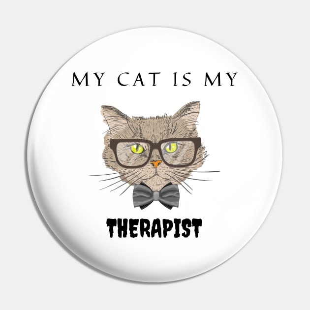 My Cat Is My Therapist Pin by SYLPAT