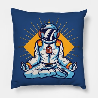 Meditating Astronaut Illustration // Outer Space, Inner Peace Pillow