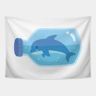 Sad Dolphin Trapped In Plastic Bottle Tapestry