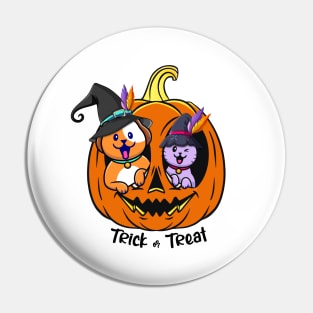 Pumpkin Halloween cat dog funny sticker Pin
