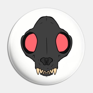 Cat Skull (black) Pin