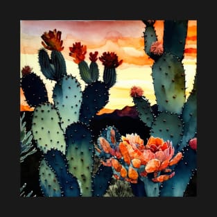 Desert Succulent Sunset T-Shirt