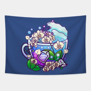 Aquarius Zodiac Teacup Tapestry