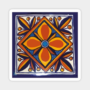 Yellow star talavera tile typical hand painted mosaic ceramic Magnet