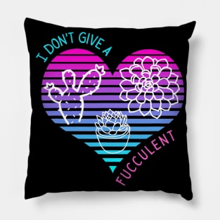 Retro Vaporwave Aesthetic Succulent Cactus Fucc Fucculent Pillow