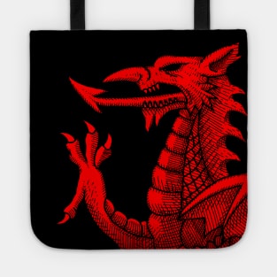 Welsh Dragon - Red Hatching Tote