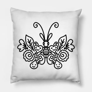 Butterfly fun doodle art Pillow