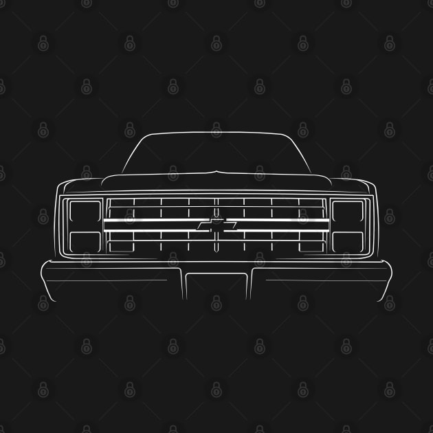 Chevy Silverado - front stencil, white by mal_photography