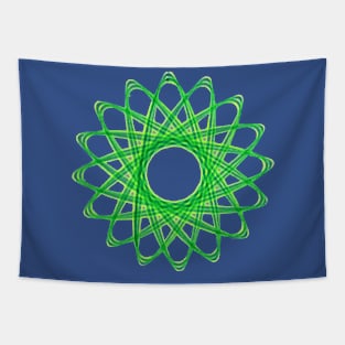 Spirograp Vibrant Pattern: Neon Green Tapestry