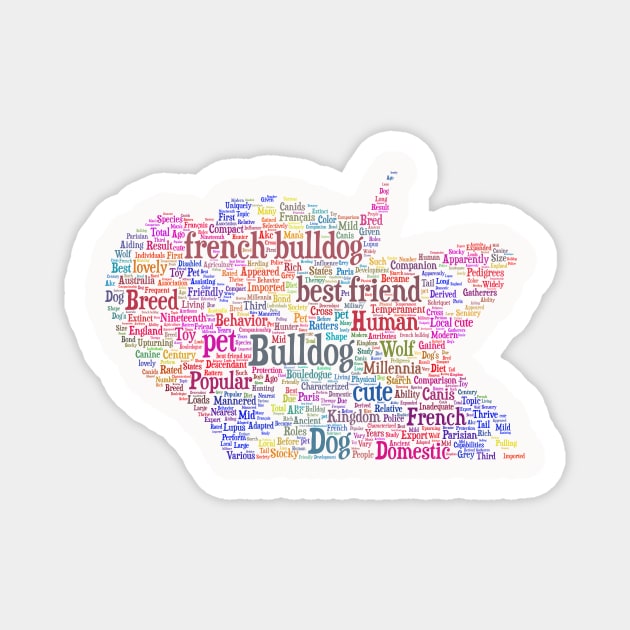 French Bulldog Animal Pet Text Word Cloud Magnet by Cubebox