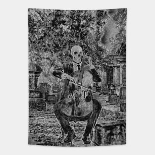 Undead violinist in the cemetery Tapestry