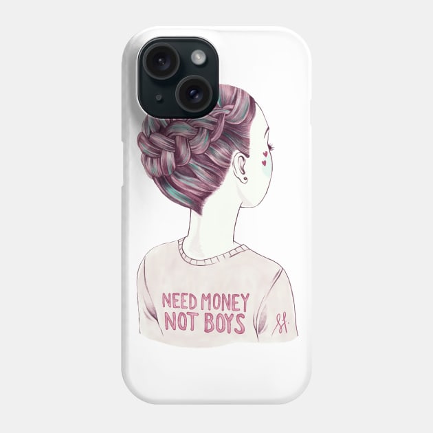 need money, not boys NO BACKGROUND Phone Case by solfortuny