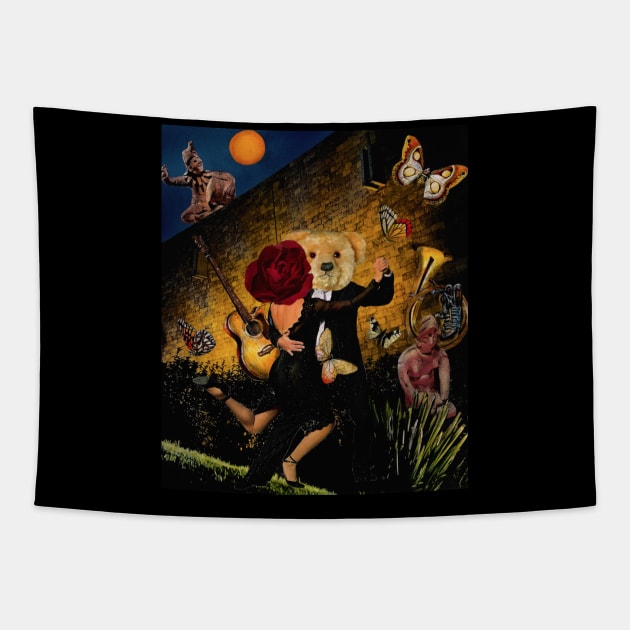 Teddy Bear Tango Dance Ballet Waltz Dancing With The Stars Tapestry by seruniartworks