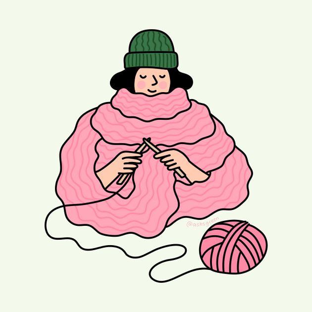 Knitting Addict by Ashleigh Green Studios