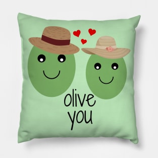 Cute Olive You Couple Pillow