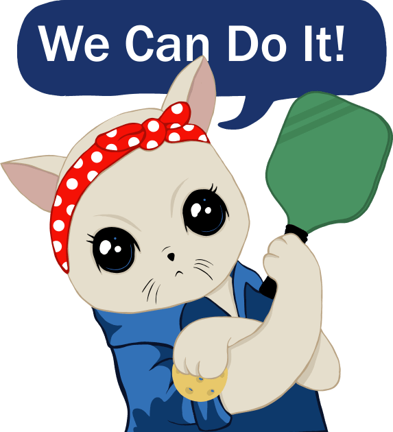 Pickleball Cat - We can do it Kids T-Shirt by valentinahramov