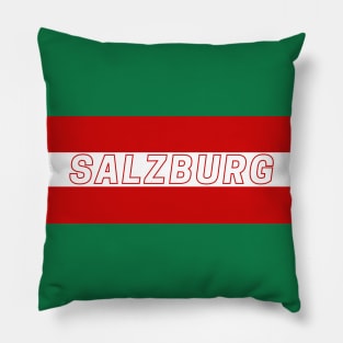 Salzburg City in Austria Flag Colors Stripes Pillow